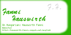 fanni hauswirth business card